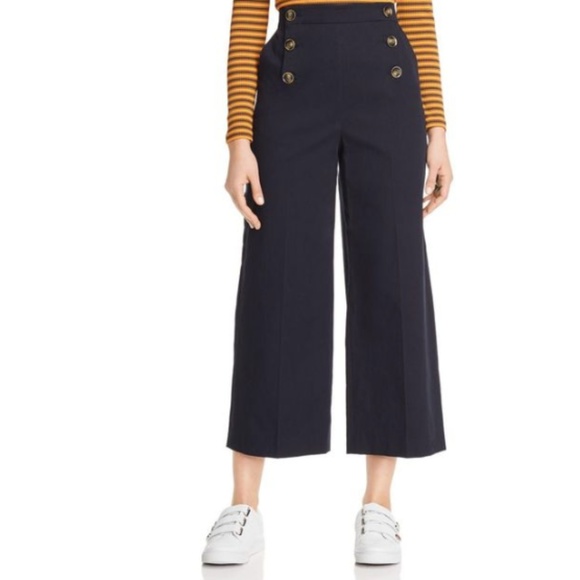 NWT Karen Millen Wide-Leg Cropped Sailor Pant 4 - Picture 1 of 2